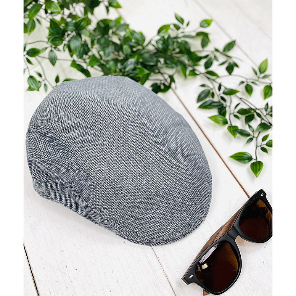 Gray linen flat cap⎪ Trinity 13⎪ Mucros Weavers