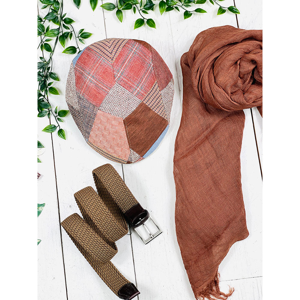Light brown checkered flat cap⎪ Newsboy⎪ M By Flechet