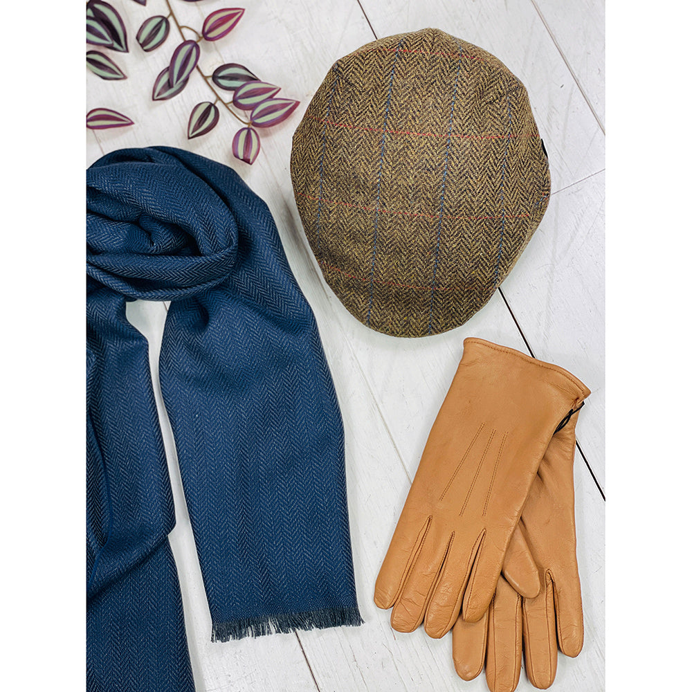 Vaaleanruskea ruudullinen flat cap ⎪ Trinity 92 ⎪ Mucros Weavers