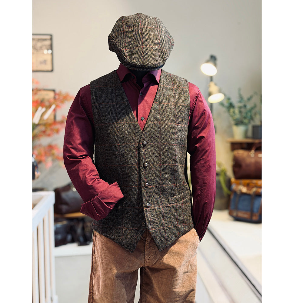 Brown checked tweed vest ⎪ Mucros Weavers