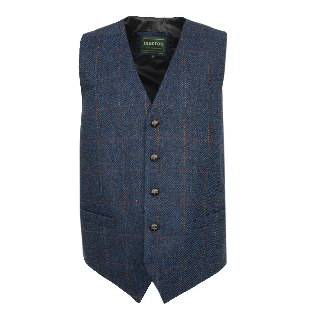Light brown checkered tweed vest ⎪ Mucros Weavers