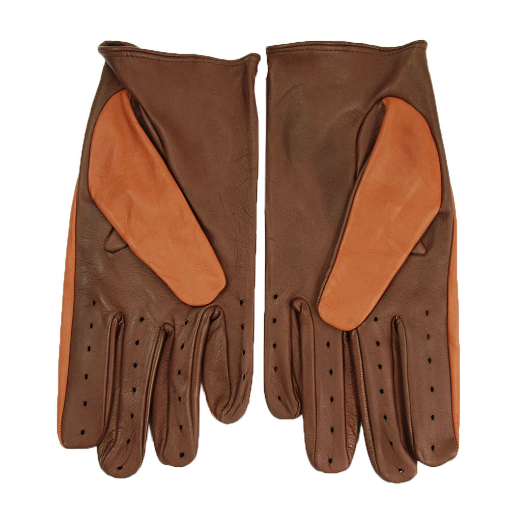 Kaksiväriset ruskeat ajohanskat⎪ Omega Gloves