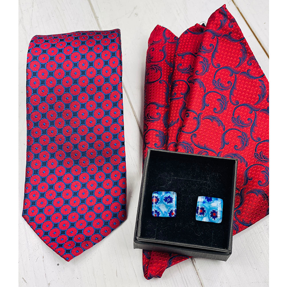 Tie with red pattern⎪ Piero Gianchi Collection