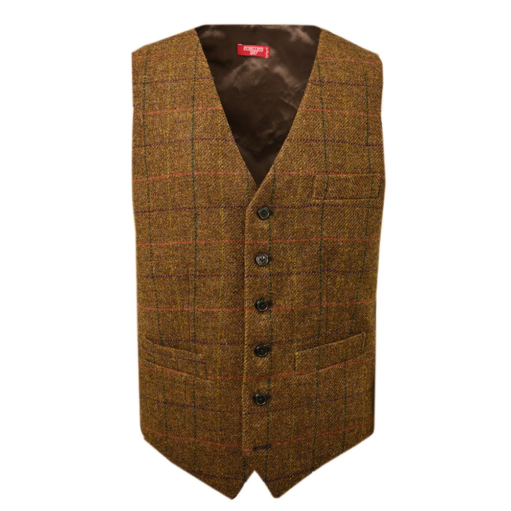 Ruskea ruudullinen tweed- liivi⎪Lazio ⎪ Posillipo 1930