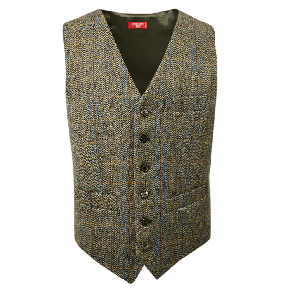 Vaaleanruskea ruudullinen tweed- liivi ⎪ Posillipo 1930