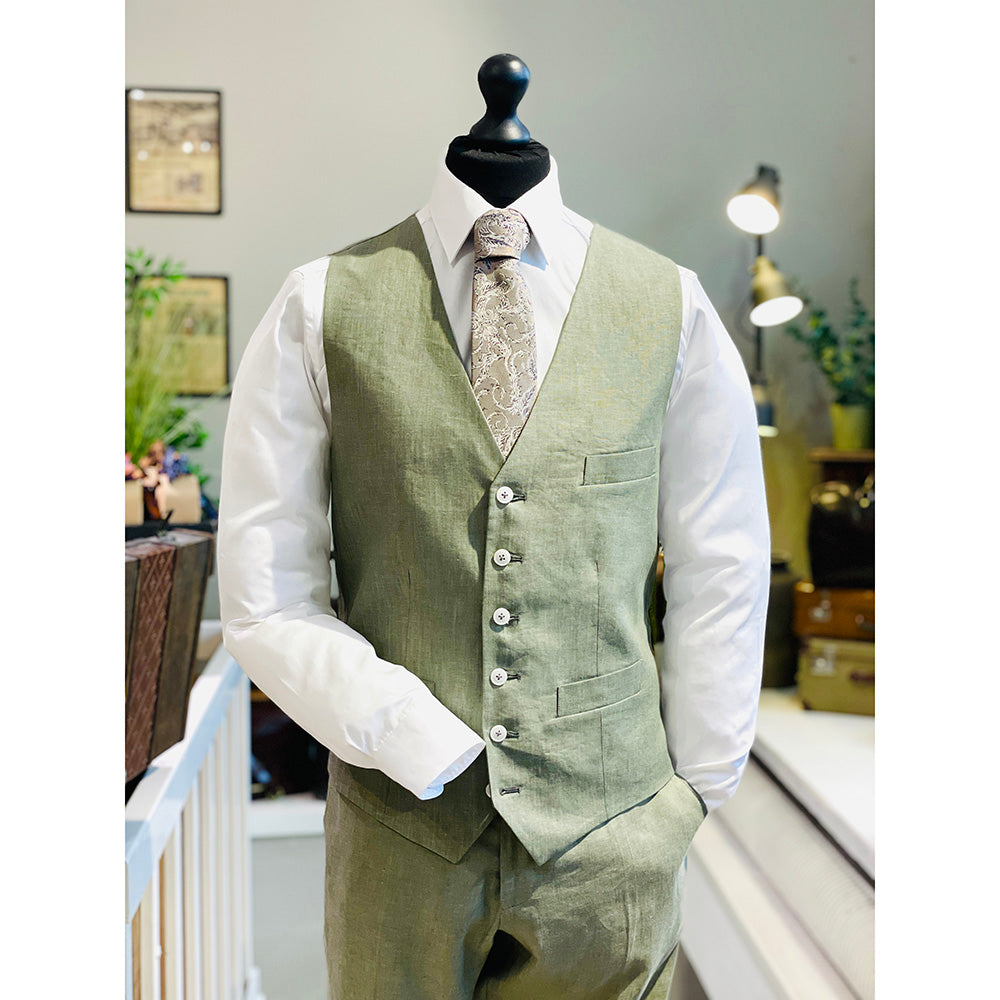 Oliivinvihreä pellavaliivi⎪ Posillipo 1930