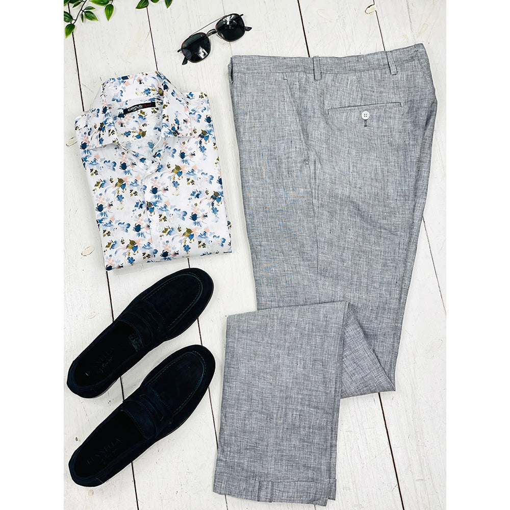 Grey linen trousers | Linen suit | Posillipo 1930