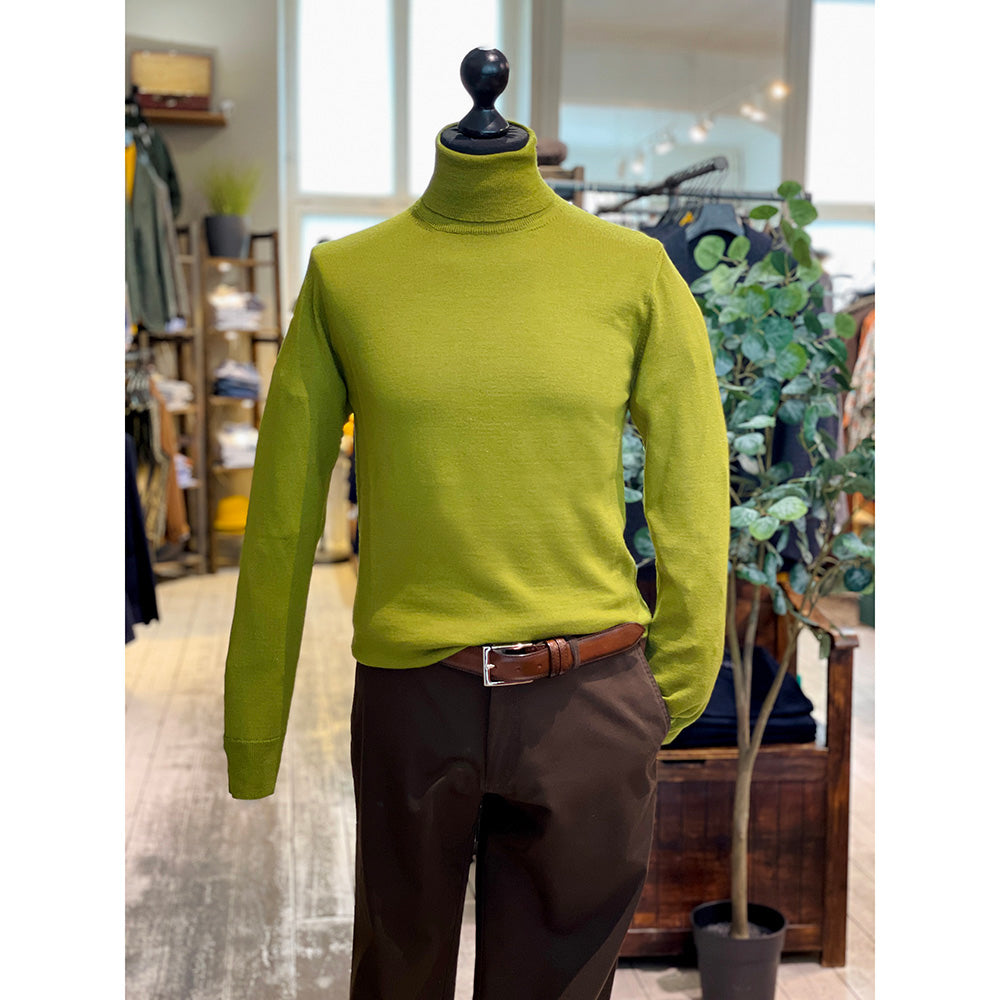 Green merino wool turtleneck sweater⎪ Orlando ⎪ Leonardo