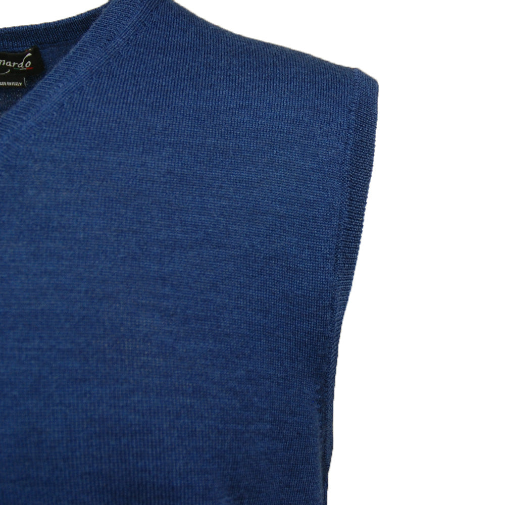 Blue merino wool vest⎪ Enzo Slipover ⎪ Leonardo