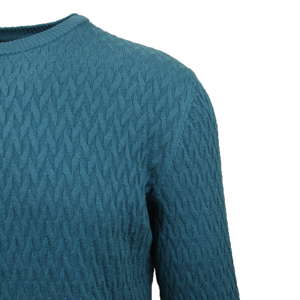 Petrol blue cotton / cashmere sweater⎪ Aldo ⎪ Leonardo