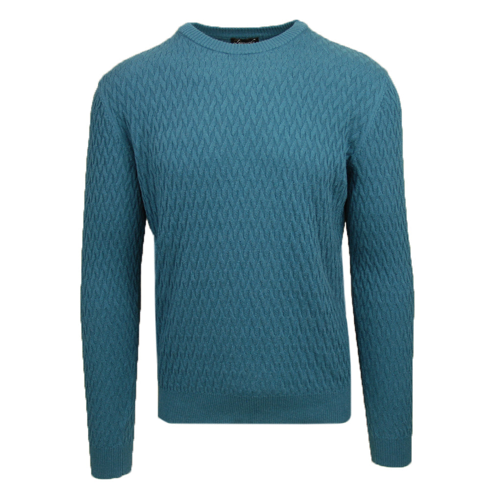 Petrol blue cotton / cashmere sweater⎪ Aldo ⎪ Leonardo