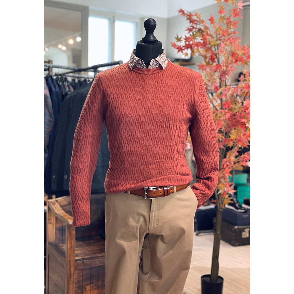 Rust orange cotton / cashmere sweater⎪ Aldo ⎪ Leonardo