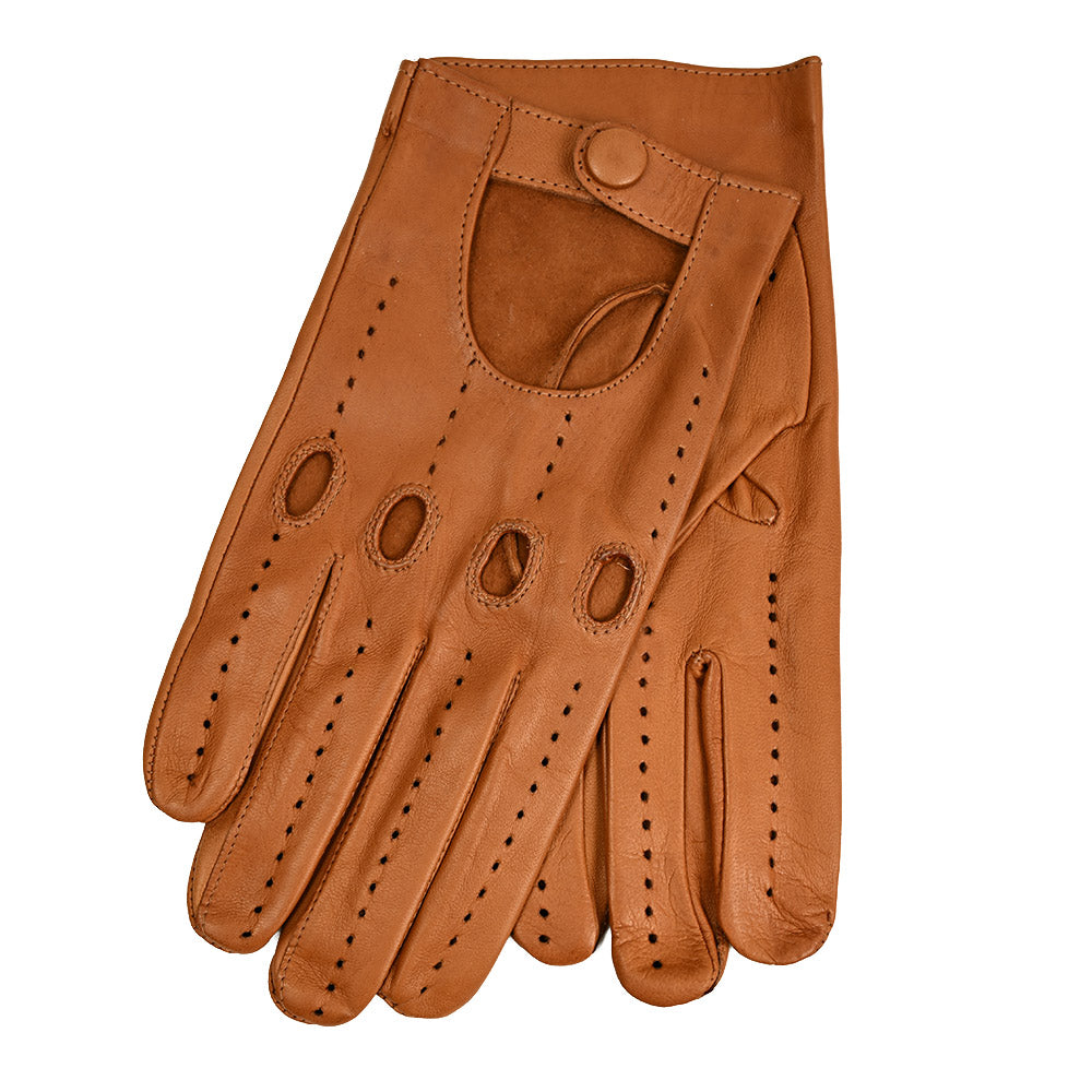 Cognac Brown Driving Gloves ⎪ Angelo ⎪ Parisi Gloves