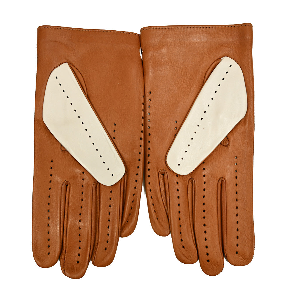 Kaksiväriset ajohanskat Beige / Ruskea ⎪ Vincenzo ⎪Parisi Gloves