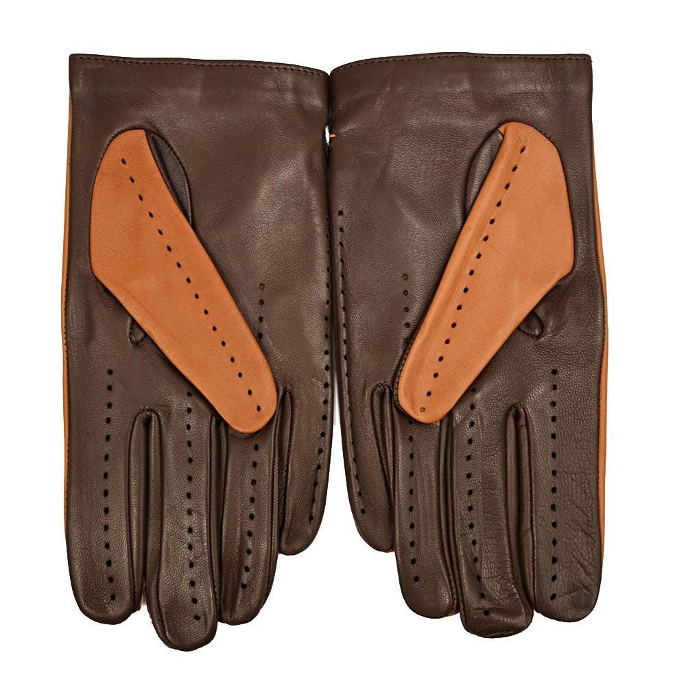 Kaksiväriset ajohanskat Ruskea / Tummanruskea ⎪ Vincenzo ⎪Parisi Gloves