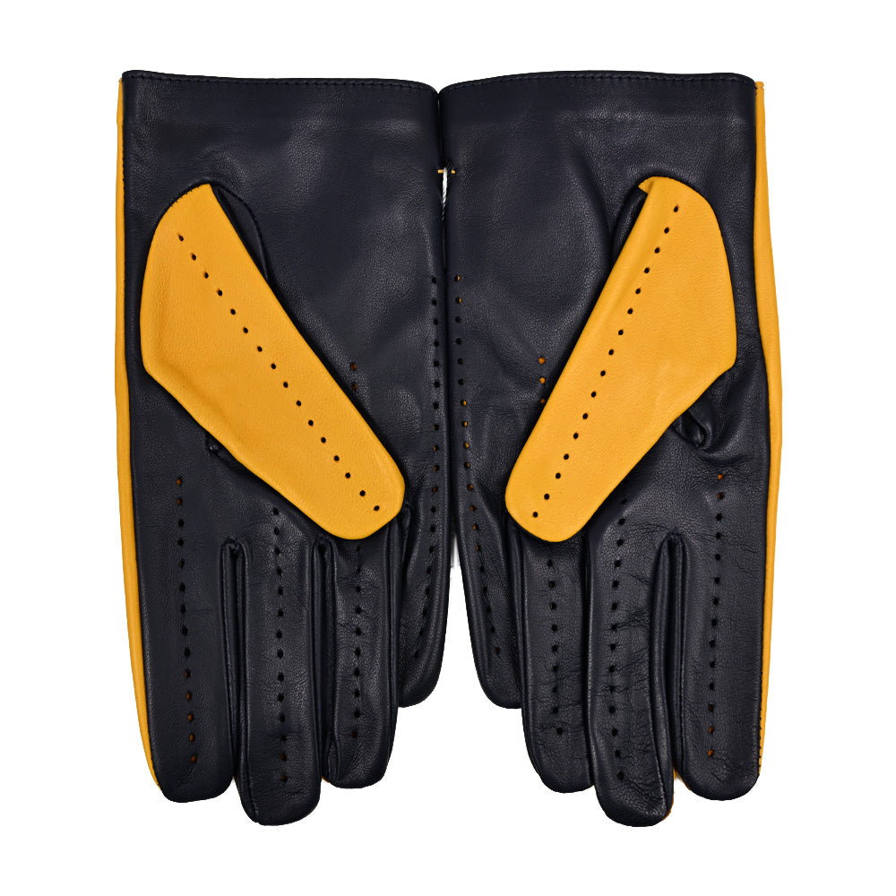 Kaksiväriset ajohanskat Keltaiset / Tummansiniset⎪ Vincenzo ⎪Parisi Gloves