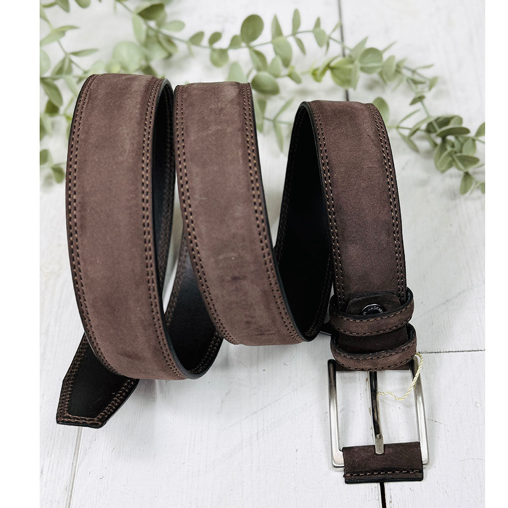 Tummanruskea mokkanahkavyö⎪ Alessio ⎪Tuscany Leather