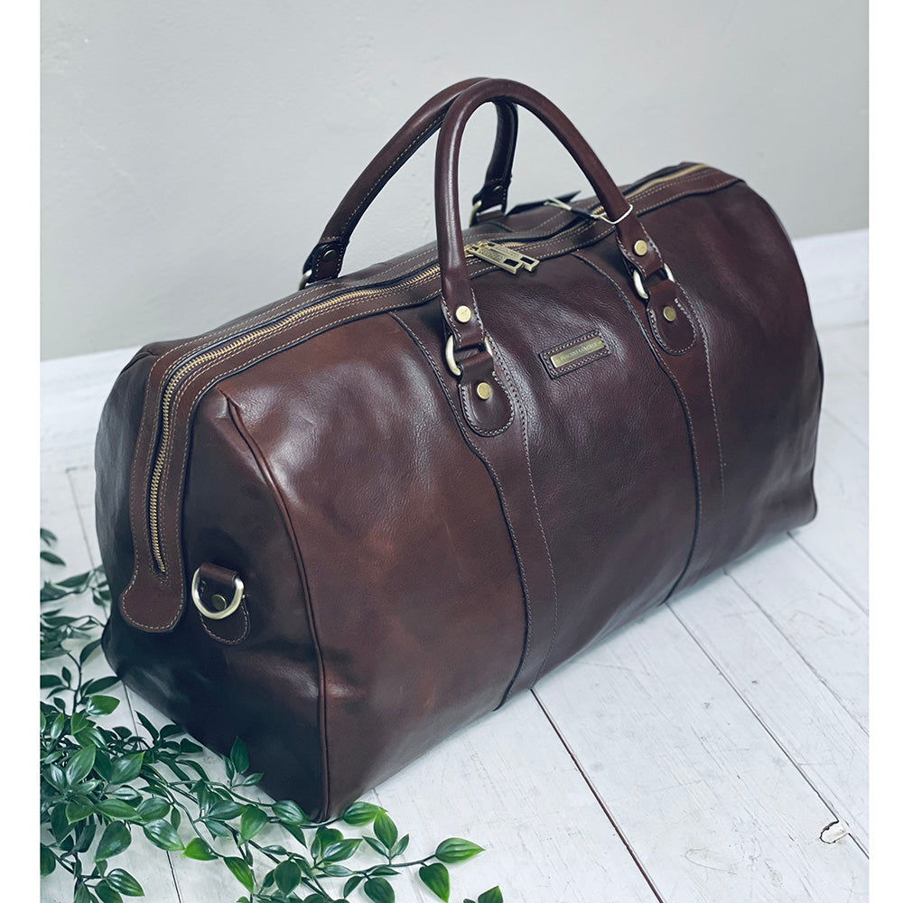 Dunkelbraune große Ledertasche ⎪Oslo