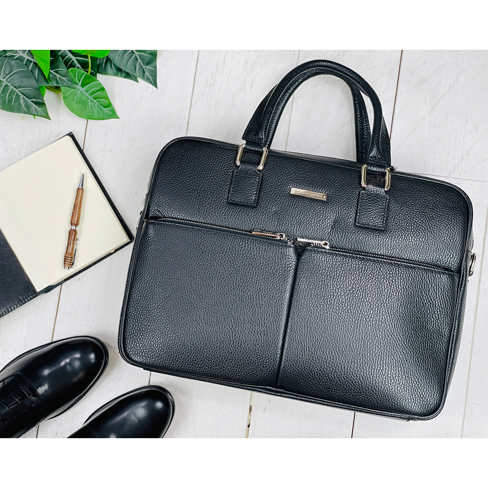 Large black leather briefcase 17.3" ⎪ Treviso ⎪ Tuscany Leather