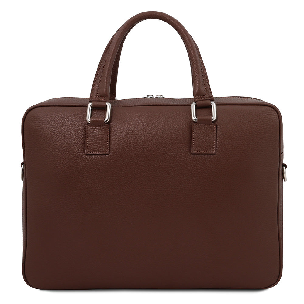 Large dark brown leather briefcase 17.3" ⎪ Treviso ⎪ Tuscany Leather