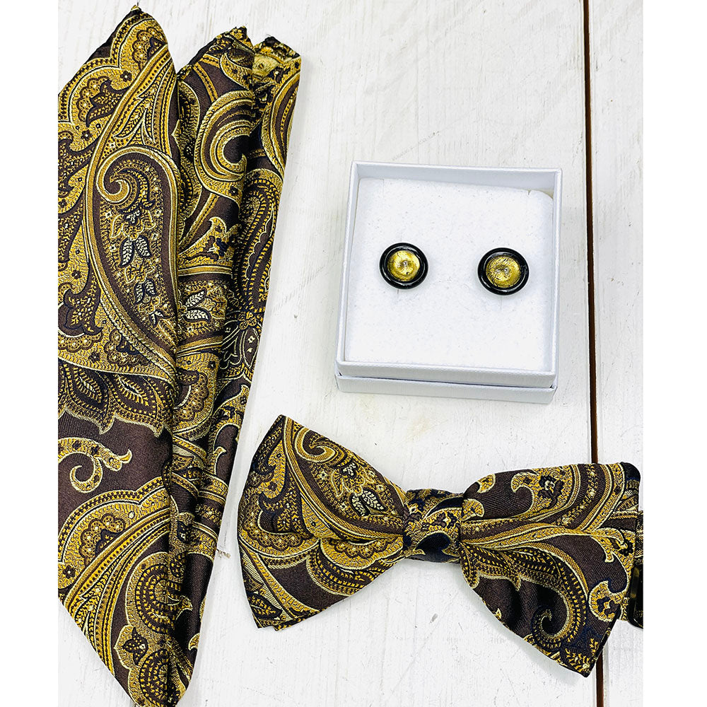 Round Gold / Black Glass Cufflinks⎪ Tinti Matteo Venice