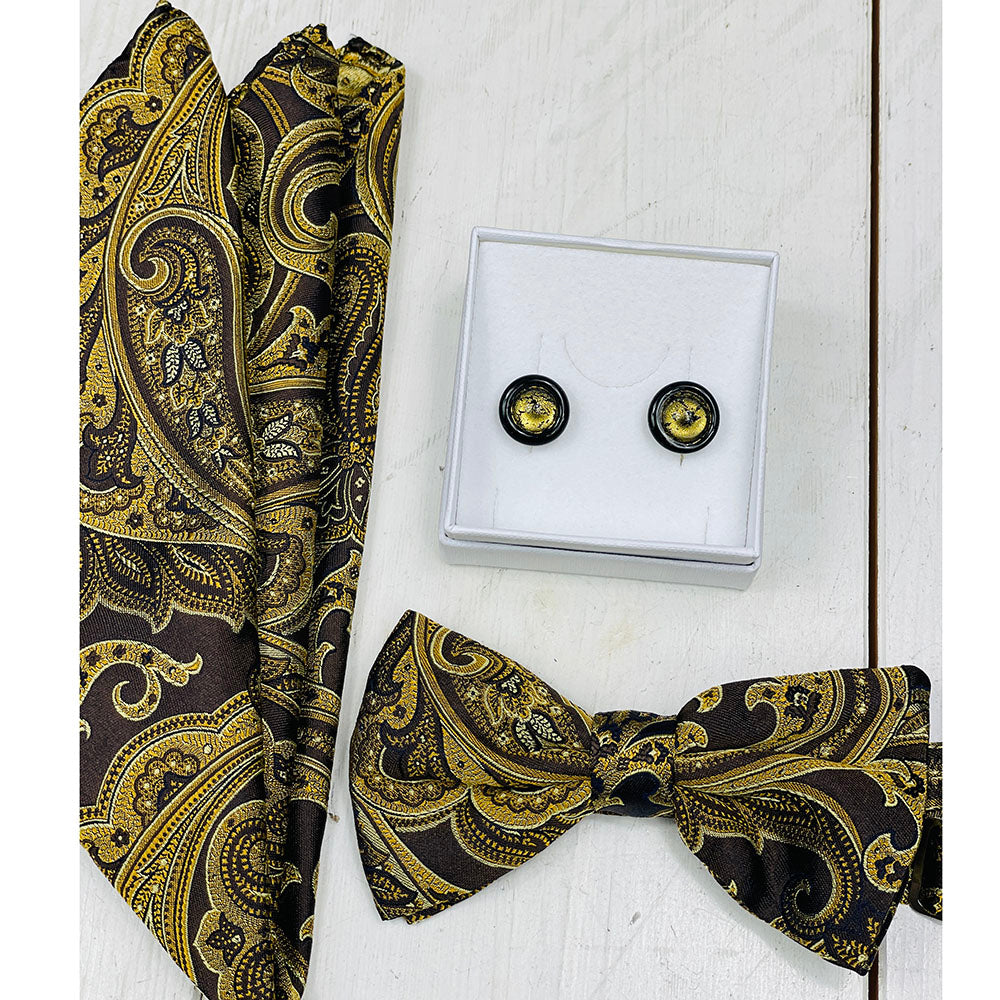 Round Black / Gold Glass Cufflinks⎪ Tinti Matteo Venice