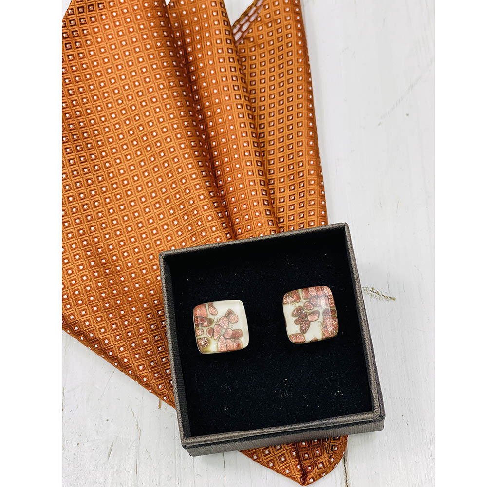 Festive White Cufflinks⎪ Tinti Matteo Venice