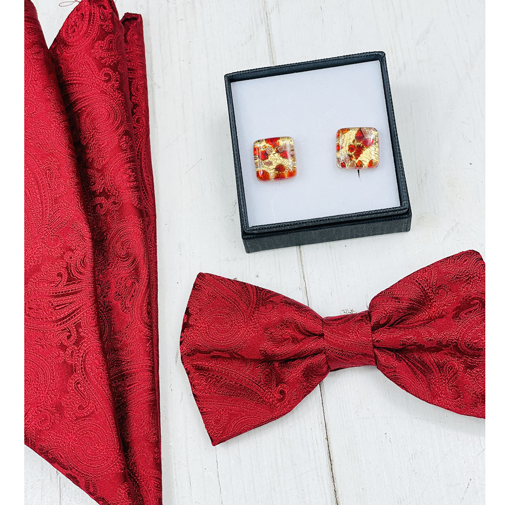 Red / Gold cufflinks⎪ Tinti Matteo Venice
