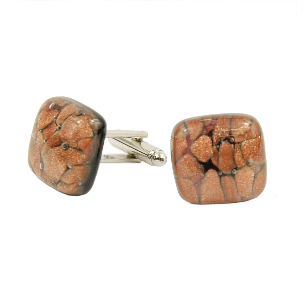Sparkling Brown / Black cufflinks⎪ Tinti Matteo Venice