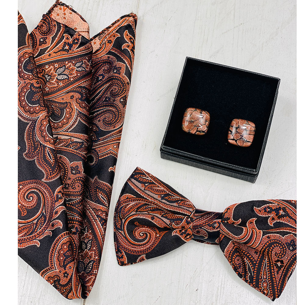 Sparkling Brown / Black cufflinks⎪ Tinti Matteo Venice