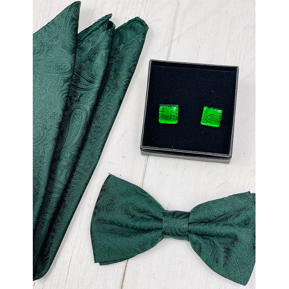 Green Glass Cufflinks⎪ Tinti Matteo Venice