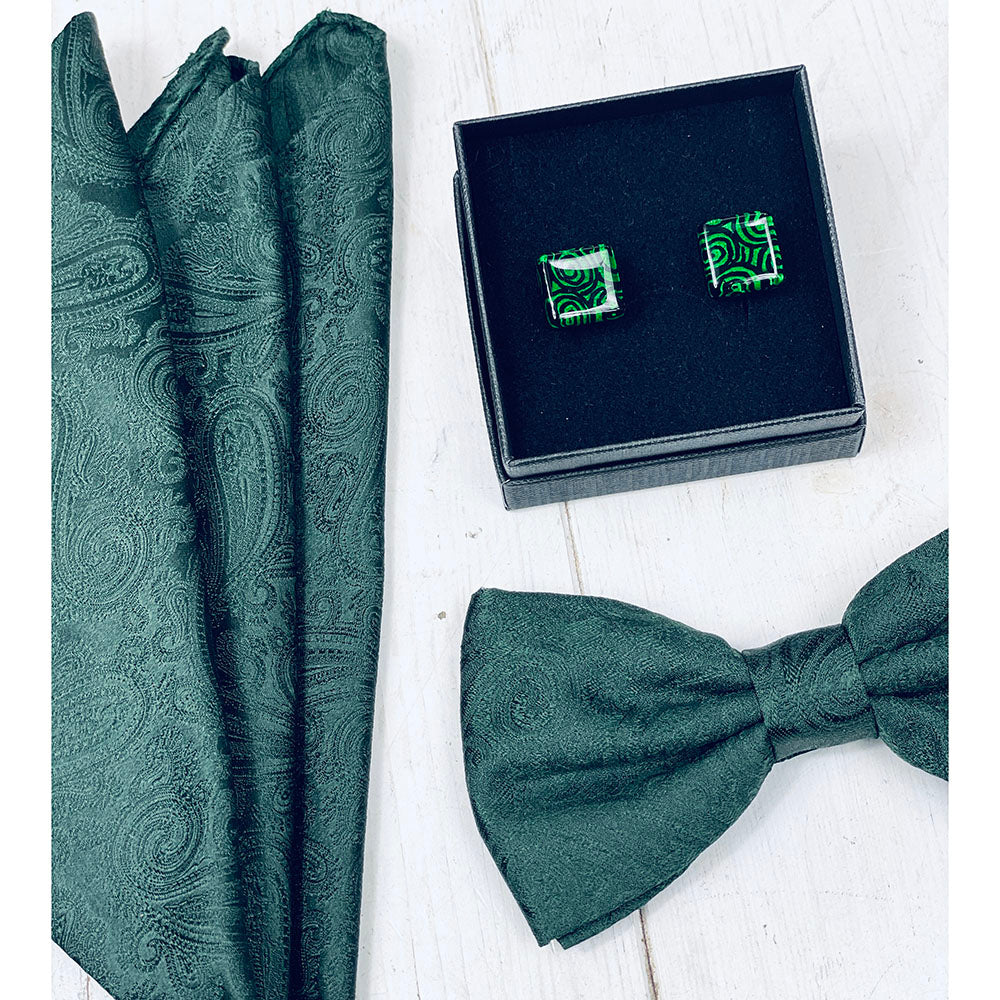 Green Patterned Cufflinks⎪ Tinti Matteo Venice