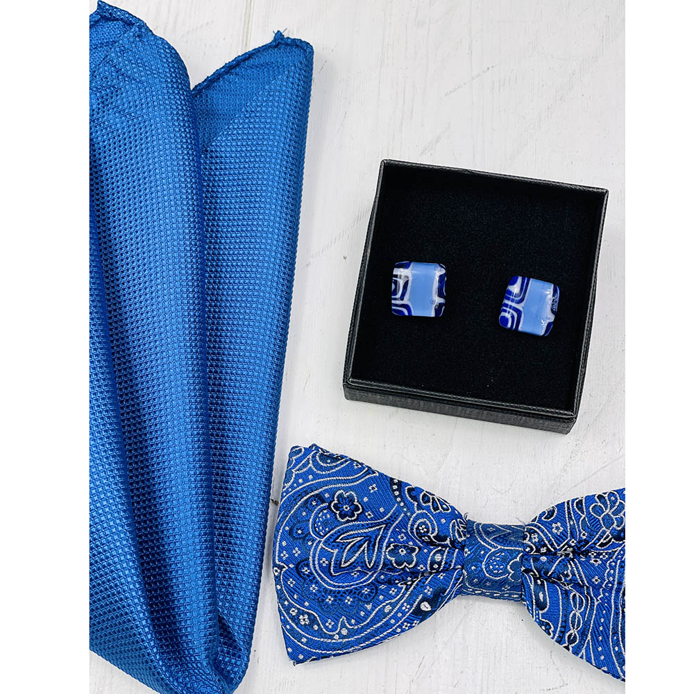 Blue / White Patterned Cufflinks⎪ Tinti Matteo Venice