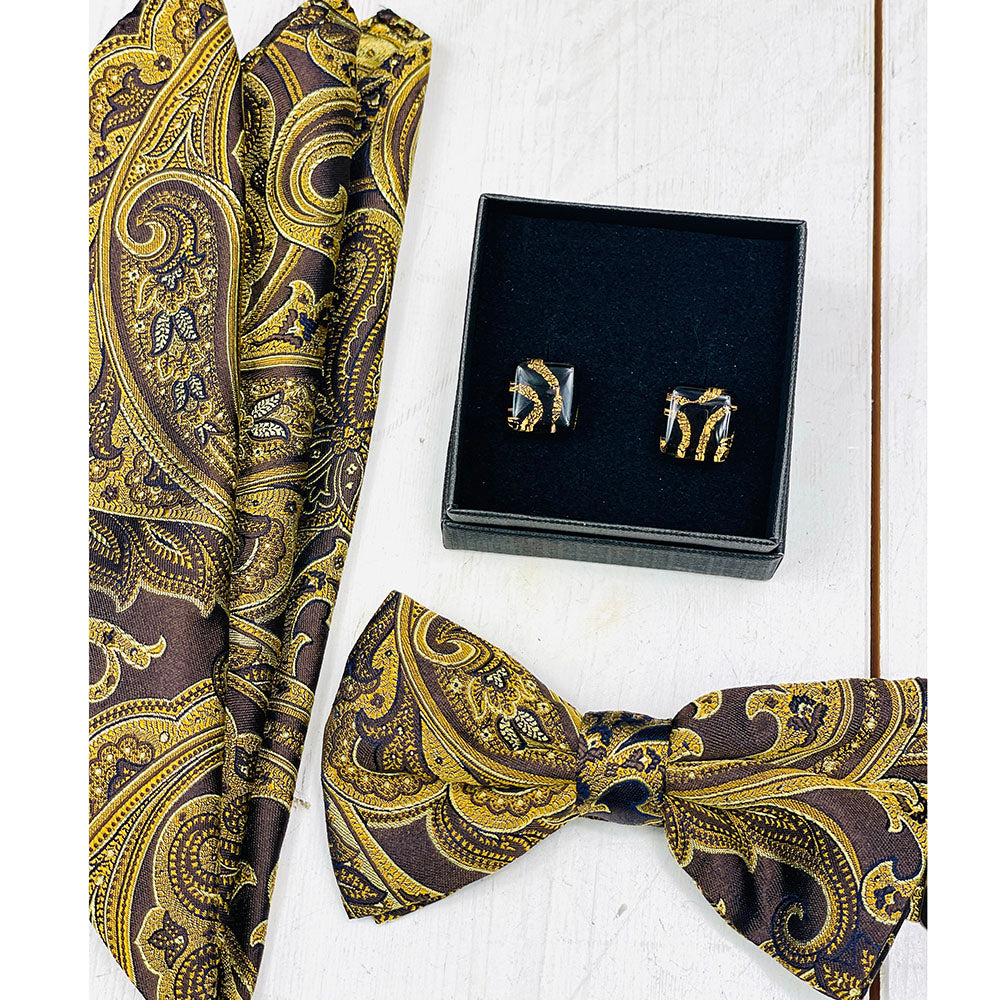 Black/Gold Decorative Cufflinks ⎪ Tinti Matteo Venice