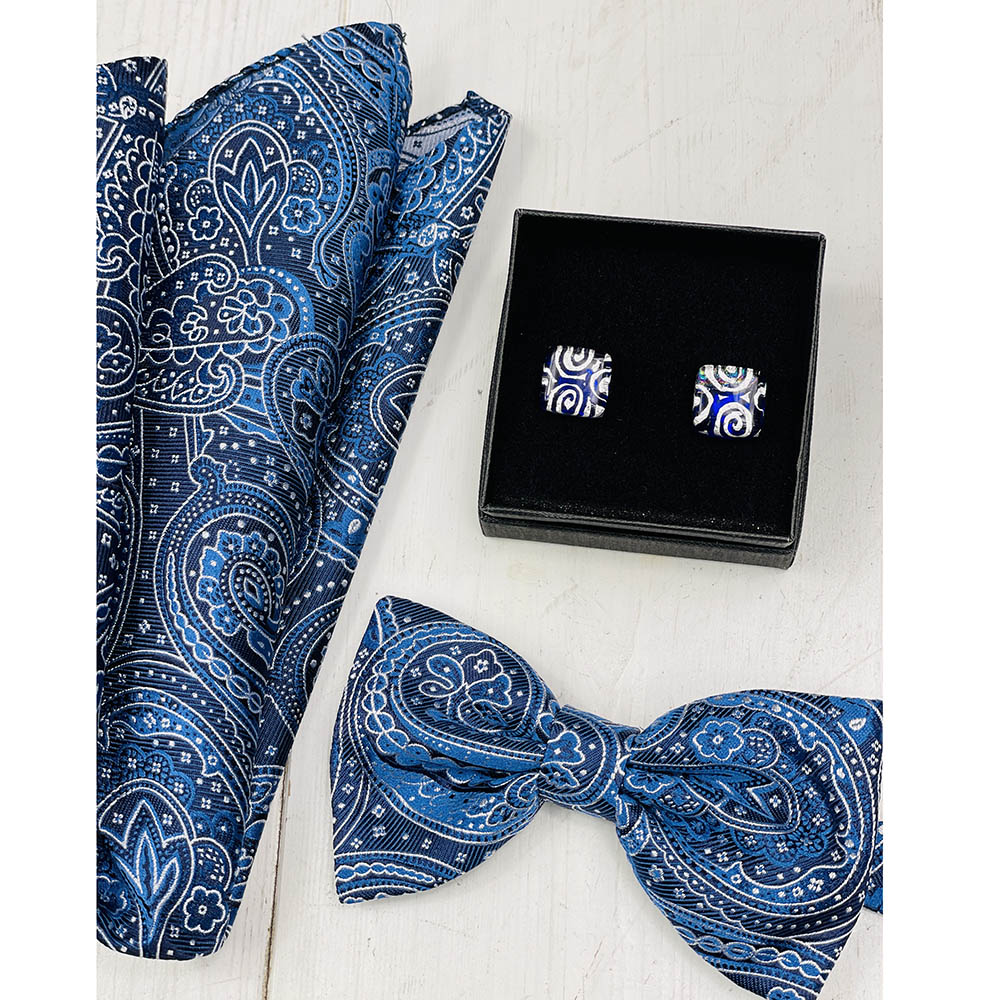 Blue/Silver decorative cufflinks ⎪ Tinti Matteo Venice