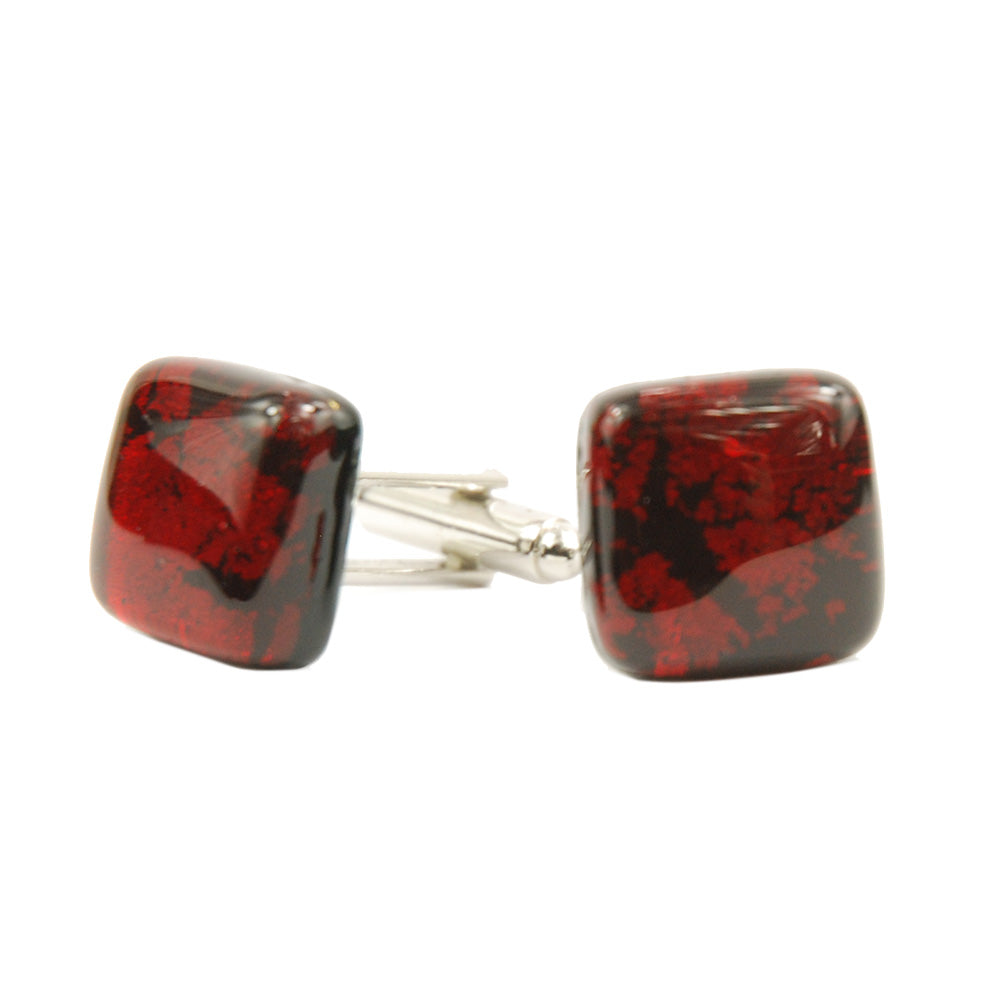 Red/Black Glass Cufflinks⎪ Tinti Matteo Venice