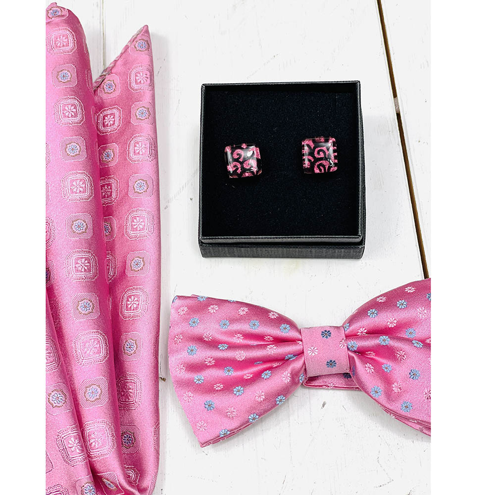 Light Pink Patterned Cufflinks⎪ Tinti Matteo Venice