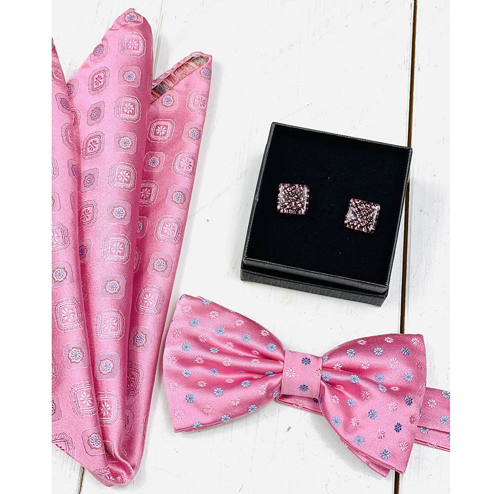 Pink cufflinks with pattern⎪ Tinti Matteo Venice