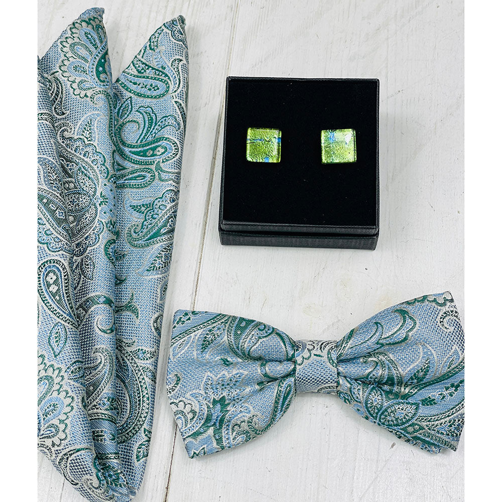 Blue-Green Glass Cufflinks⎪ Tinti Matteo Venice