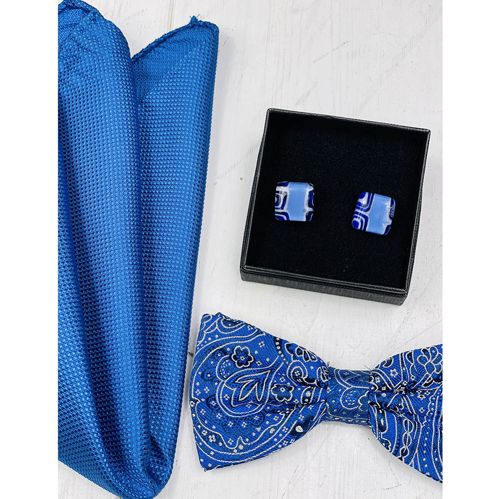 Light Blue Patterned Cufflinks⎪ Tinti Matteo Venice