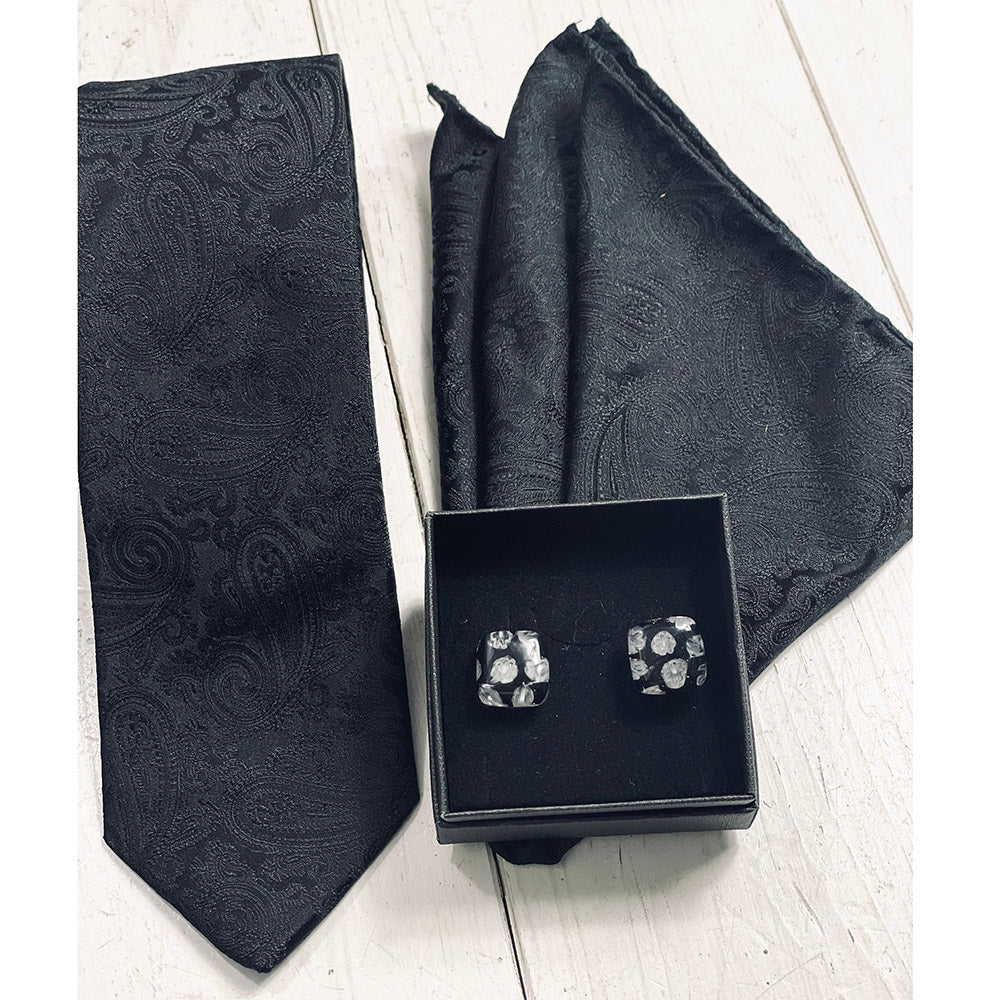 Mustat kuviolliset kalvosinnapit⎪ Tinti Matteo Venice