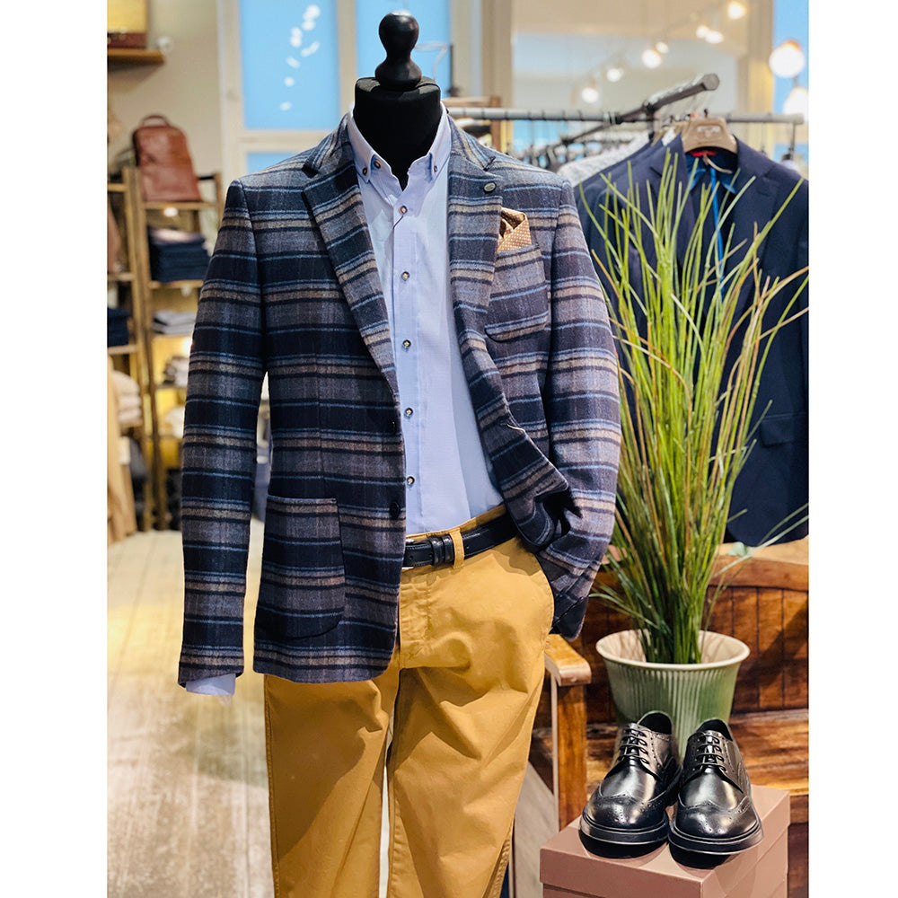 Blauer karierter Blazer ⎪ Foggia ⎪ Xagon Man