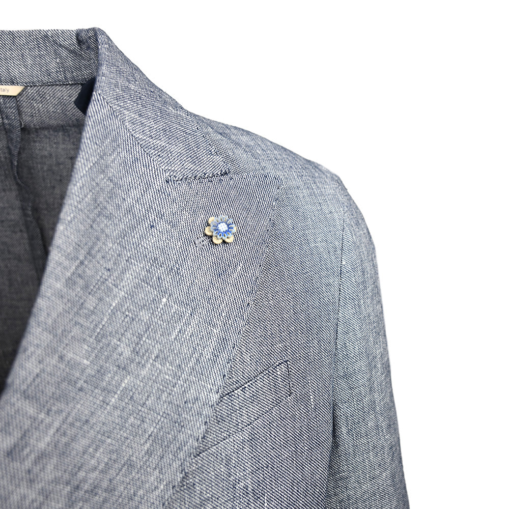 Blauer zweireihiger Leinenblazer ⎪ Teramo ⎪ Xagon Man