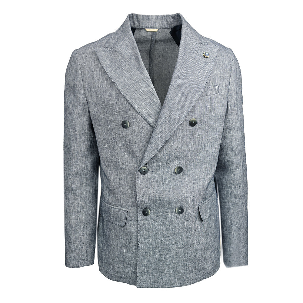 Blauer zweireihiger Leinenblazer ⎪ Teramo ⎪ Xagon Man