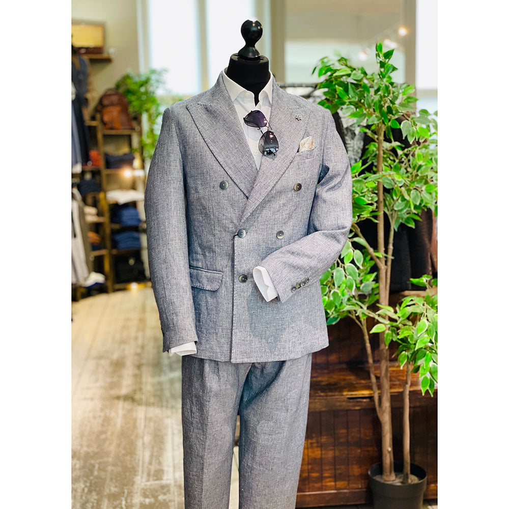 Blauer zweireihiger Leinenblazer ⎪ Teramo ⎪ Xagon Man