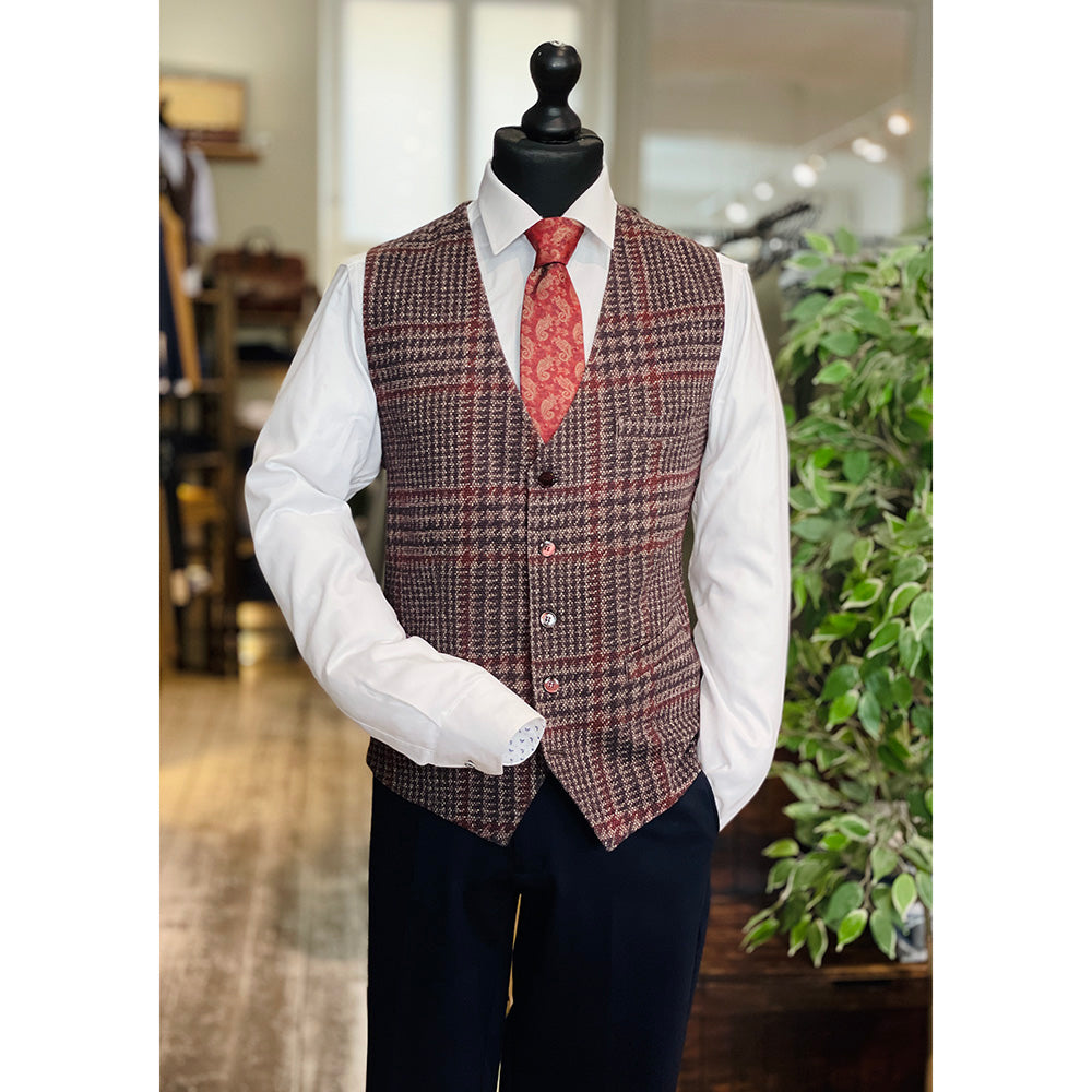 Burgundy ruudullinen liivi ⎪ Noto ⎪ Xagon Man