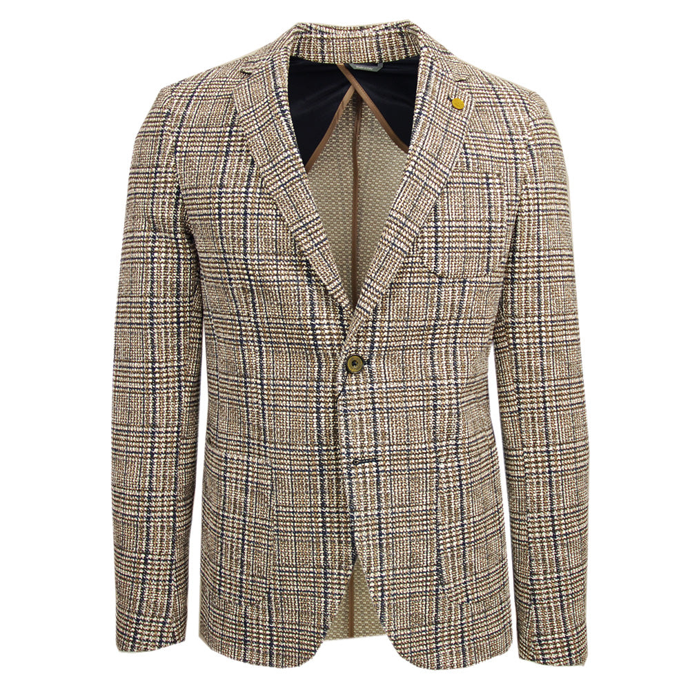 Brauner / Blauer karierter Blazer ⎪ Fermo⎪ Xagon Man