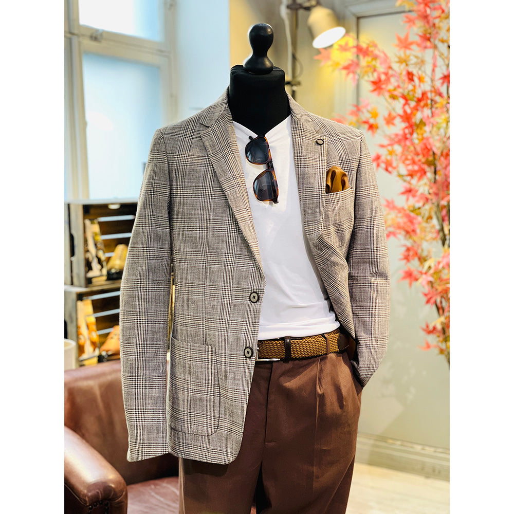 Hellbrauner karierter Blazer ⎪ Xagon Man