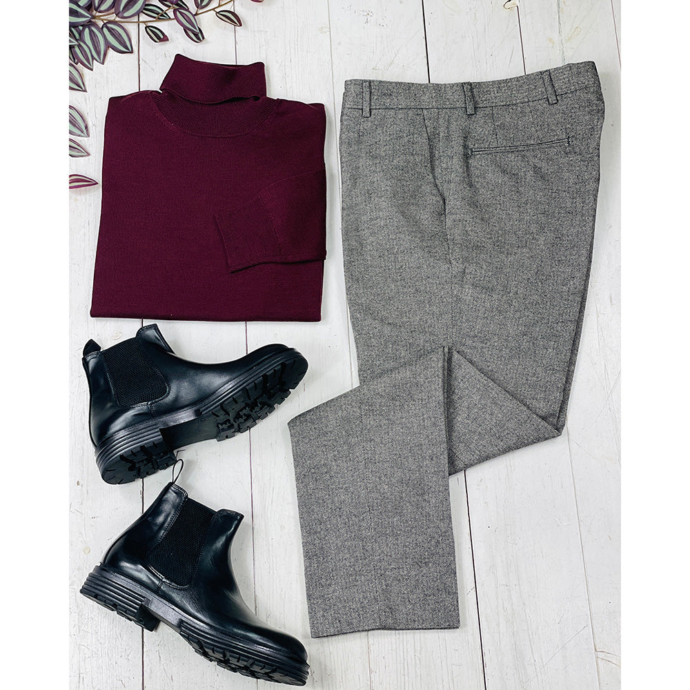Harmaat kalanruotokuvioiset housut ⎪ Herringbone ⎪ Xagon Man
