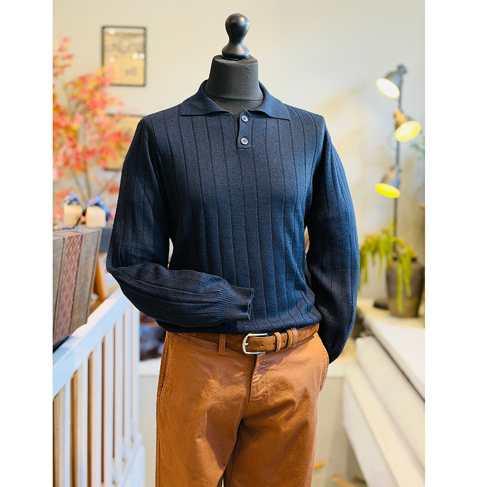 Tummansininen neulepikeepaita ⎪ Venice ⎪ Xagon Man